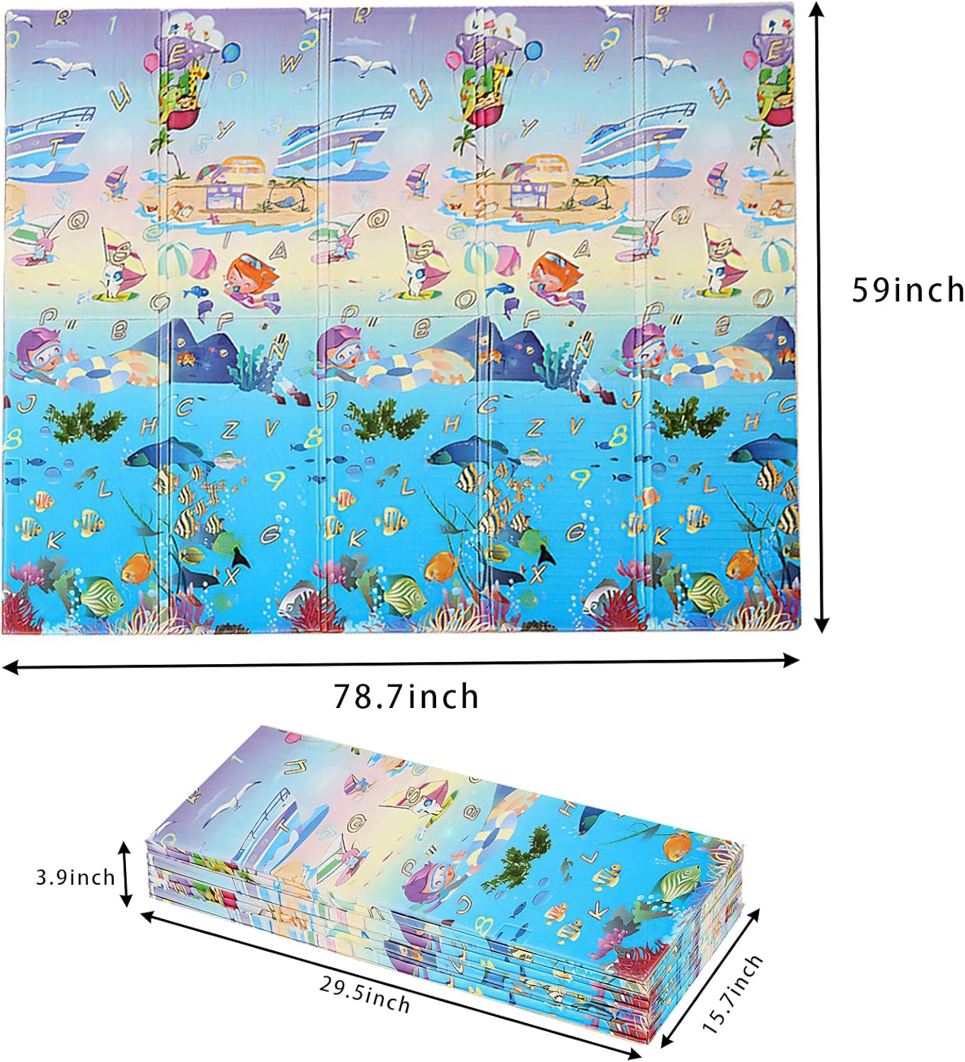 producto PLEGABLE - Piso Infantil Plegable Reversible 200x180 cm – Modelo I